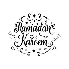 A minimalistic ramadan kareem illustration calligraphy white background.s