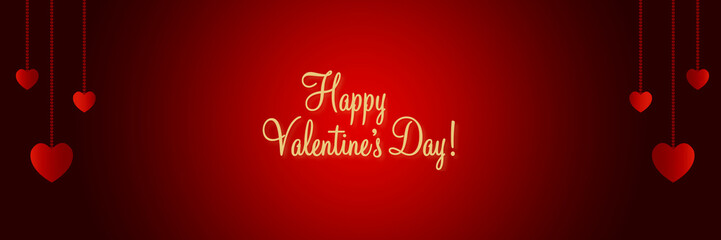 valentines background with hearts. valentine day celebration with red hanging heart.