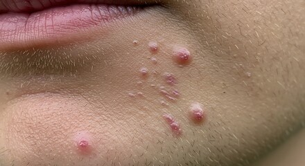 Fototapeta premium Skin Condition Close-Up Understanding Warts & Bumps. Detailed Image for Medical, Research & Educational purposes.