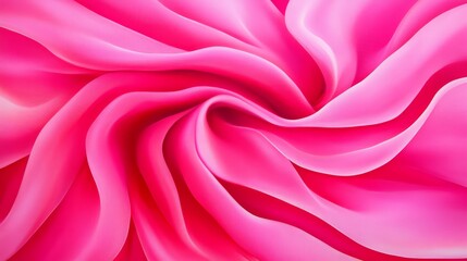Obraz premium Pink Silk Fabric Drape - Close-up shot of pink silk fabric with soft folds and gentle curves, creating a luxurious and elegant texture.