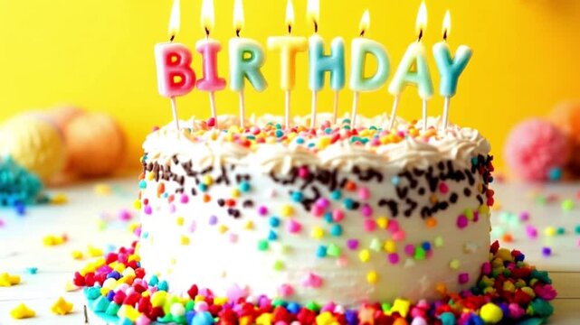 birthday cake with candles