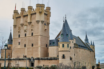 The Alcázar of Segovia, a historic fortress and fairytale-like castle in Castilla y León, Spain, showcasing its iconic architecture and cultural significance