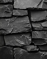 Rustic Black Slate Wall Texture