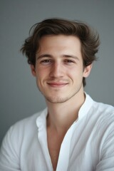 Obraz premium Smiling Man with Short Hair