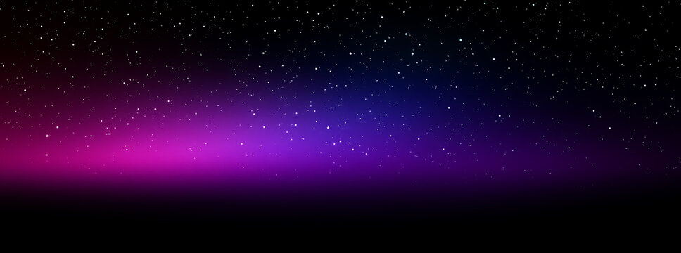Starry night sky, Milky Way, black background, purple and blue gradient, high-definition photography