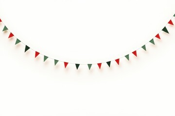 Obraz premium a garland of red, green and white flags on a white background