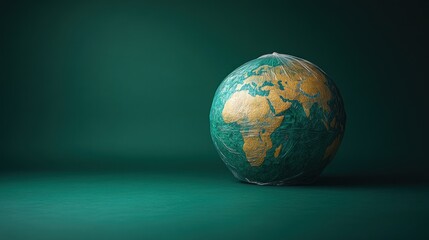 Fototapeta premium Plastic-Wrapped Globe, Green Studio, Pollution