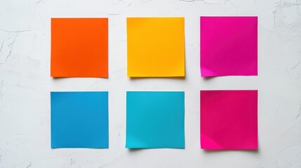 Fototapeta premium Six bright square stickers without text.