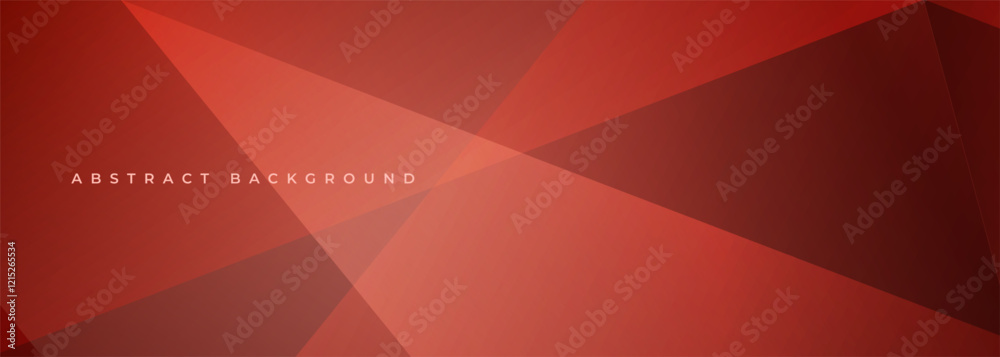 Aufkleber Red modern abstract wide banner with geometric shapes. Vector illustration abstract background