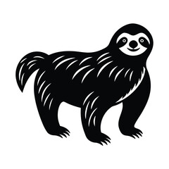 Sloth silhouette on white background