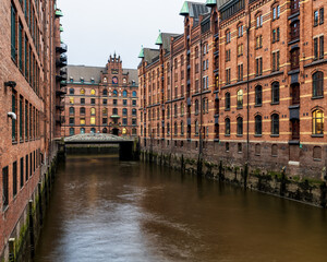 Fototapeta premium The Unesco World Heritage Speicherstadt in Hamburg, Germany