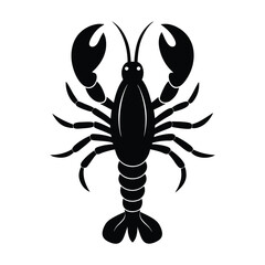 Lobster silhouette on white background
