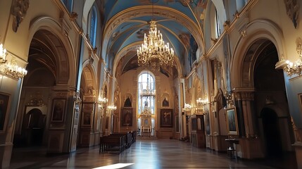 Obraz premium majestic opulent hall in archbishops palace design