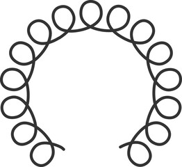 Continuous metal spiral spring forming a circle on a white background, representing concepts like flexibility, industry, and mechanics, ideal for industrial or engineering designs