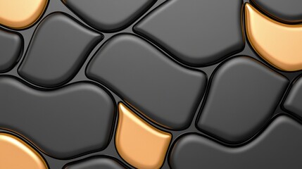 Fototapeta premium Black and gold background with small rocks texture for graphic design and art projects