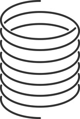 Metal spiral spring, metallic coils, motor machine spiral sign, wire springs and steel curved flexible coils, linear spirals silhouette isolated vector icon
