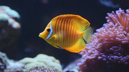 Obraz premium Colorful Fish Swimming Through Vibrant Coral Formations