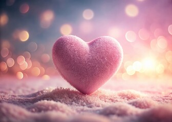 Obraz premium Romantic Pink Heart Valentine's Day Background, Sweet Love Texture