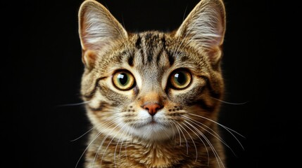 Fototapeta premium Friendly Cat Portrait with High Contrast Background