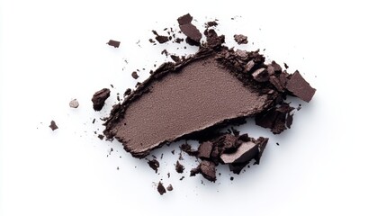 Brown Eyeshadow Makeup Texture: Close-up of Crushed Cosmetic Powder