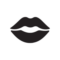 Lips Icon vector simple design. Lips symbol isolated Vector illustration. Silhouette lips sign style icon. Lips Black Stroke Line Art sign. vector graphics, editable stroke outline sign, eps 10