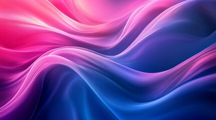 Abstract pink and blue flowing waves.