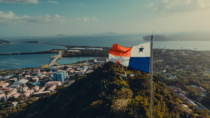 Panama flag on Ancon hill