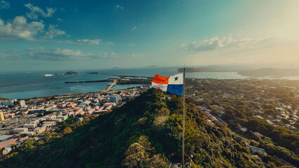 Panama flag on Ancon hill