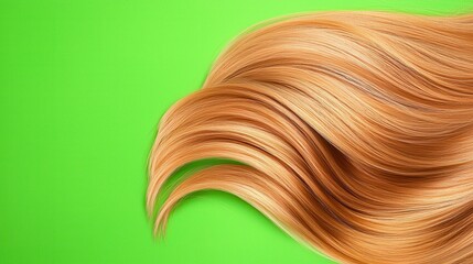 Close-up view of a womans long blonde hair flowing elegantly in natural light