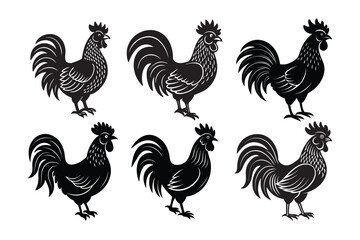 Chicken silhouette Vector  Bundle illustration