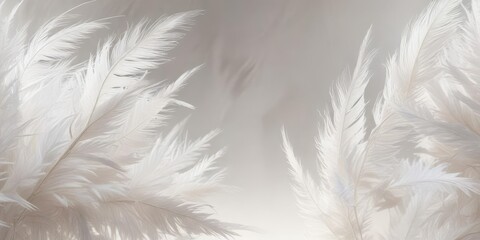 Feathery background with wispy strands in shades of white, soft, wispy, peaceful