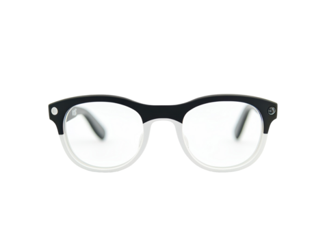 Isolated Black and White Frame Glasses