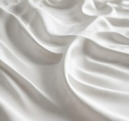 Naklejka premium Delicate fabric waves in a soft white background , delicate fabric, airy weave