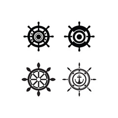Ship steering wheel icon. Ship's wheel. Steering wheel. Boat steering wheel icon flat style Vector illustration. template. 