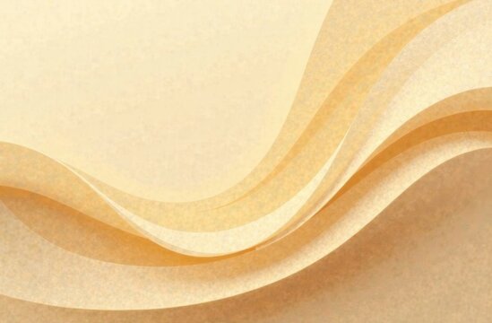 Abstract beige paper waves with layered curves creating a warm and elegant composition in soft  tones
