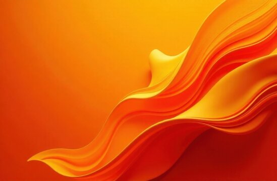 Abstract orange paper waves with vibrant layered curves creating a dynamic and energetic composition in warm tones