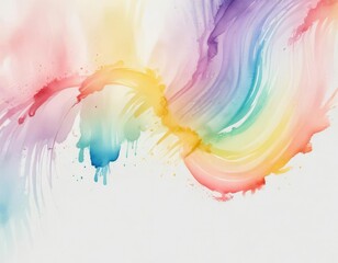 Fototapeta premium Delicate watercolor strokes forming a rainbow pattern, hand-painted, watercolor