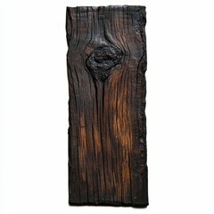 Vintage Weathered Wooden Plank Isolated on White