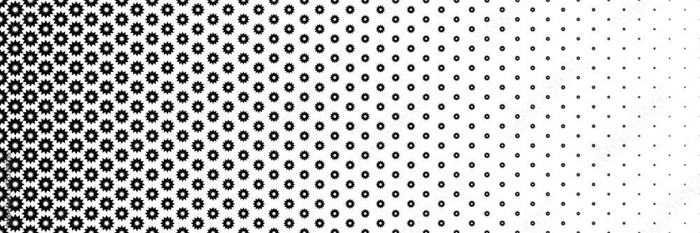 Aufkleber horizontal halftone of trendy black symbol for pattern and background.