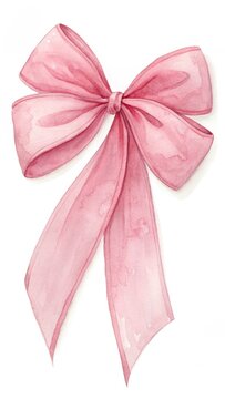 pink ribbon bow illustration