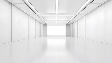 Fototapeta premium Minimalist White Corridor Interior Design Space