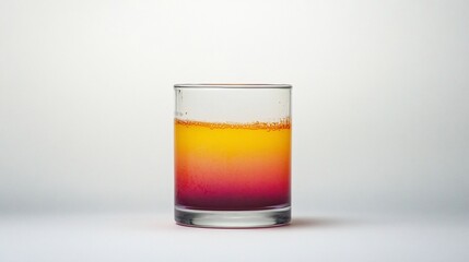 Layered drink in glass, studio shot, gradient colors, beverage, advertising