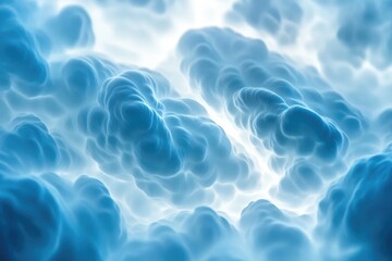 Abstract image of blue clouds, soft, dreamy, and ethereal, creating a calming and peaceful mood.