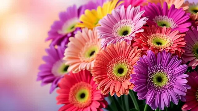 Bright bouquet of colorful gerbera daisies symbolizing spring, celebration, and Mother's Day joy