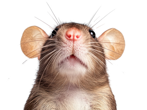 Isolated Brown Rat Face Close-up