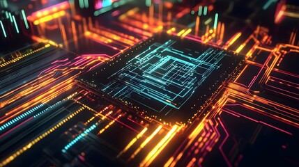 Obraz premium Abstract Futuristic Technology Circuit Board Design