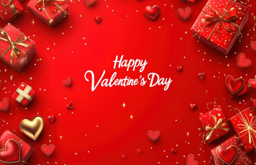 Happy Valentine&rsquo;s Day greeting card with text.