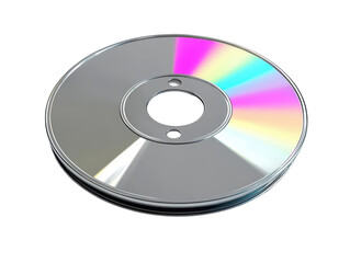 Isolated Silver CD Disc Reflective Surface