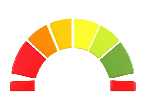 Isolated Colorful Progress Bar Gauge