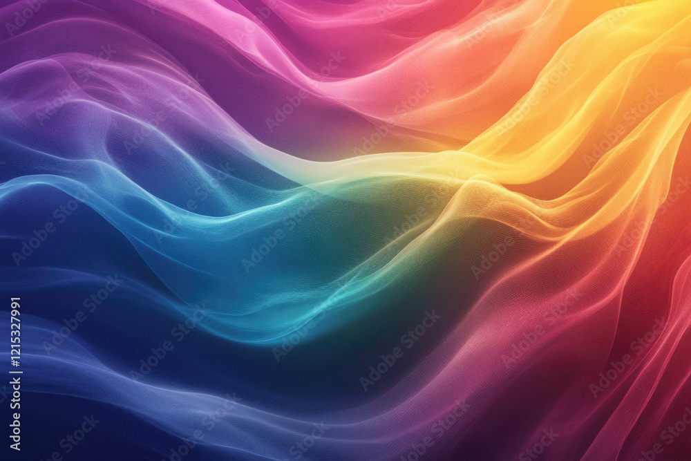 Aufkleber Abstract colorful waves flowing seamlessly, creating a vibrant and dynamic visual experience.